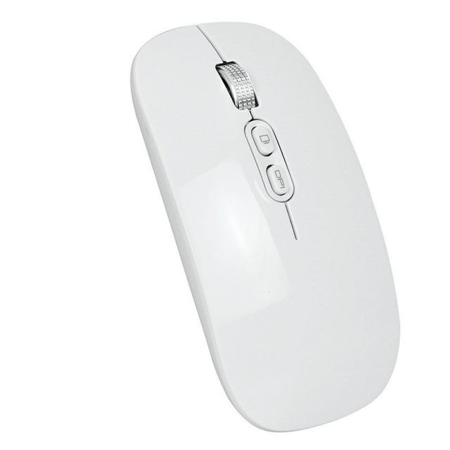 Mouse Wireless Reincarcabil, Flippy, Compatibil Windows/macOS, Bluetooth 5.1 + 2.4GHz, Silentios, DPI 800/1200/1600, Alb - vivimall.ro