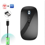 Mouse Wireless Reincarcabil, Flippy, Compatibil Windows/macOS, Bluetooth 5.1 + 2.4GHz, Silentios, DPI 800/1200/1600, Negru - vivimall.ro