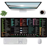 Mousepad cu Suport Tastatura, Vivimall, Covoras pentru Masa de Birou cu Formule si Scurtaturi pentru Excel, Rezistent la Zgirieturi si Antiderapant 90 x 40 cm, Model 2, Negru - vivimall.ro