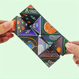 Jucarie Interactiva, Flippy, 3D Cub Rubik, Diferite Forme, Anti-stress, Tema Spatiu Cosmic, Multicolor