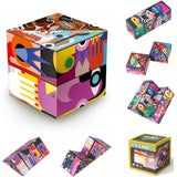 Jucarie Interactiva, Flippy, 3D Cub Rubik, Diferite Forme, Anti-stress, Abstract, Multicolor