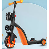 Bicicleta 8 In 1, Transformabila, Multifunctionala, Reglare Inaltime, Cu Maner De Impingere Detasabil, Tricicleta, Trotineta, 3 Roti, Pedale, Cosulet, 3-6 Ani - vivimall.ro