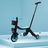 Bicicleta 8 In 1, Transformabila, Multifunctionala, Reglare Inaltime, Cu Maner De Impingere Detasabil, Tricicleta, Trotineta, 3 Roti, Pedale, Cosulet, 3-6 Ani - vivimall.ro
