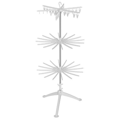 Uscator de Rufe Vertical, Vivimall, 3 Niveluri, Pliabil, din ABS+PP+Otel Inoxidabil, Rotire 360 Grade, 178.7 x 75 cm, Alb - vivimall.ro