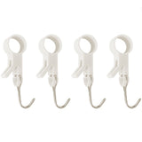 Set 4 Carlige Multifunctionale, Flippy, Tubulare, Pentru Baie/Bucatarie, din ABS, 8.7 x 3.5 cm, Alb