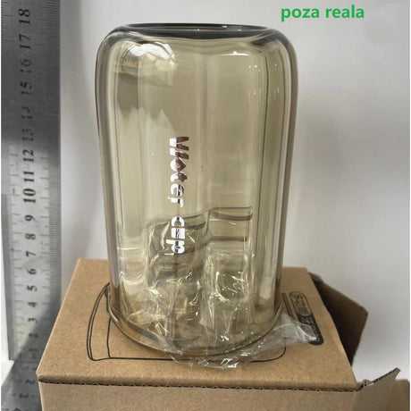 Suport Multifunctional 2 in 1, Pahar si Suport pentru Periuta de Dinti, Vivimall, Plastic, Dimensiune: 10.4 x 7.3 x 7.3 cm, Maro Galbui - vivimall.ro