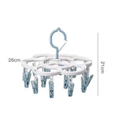 Uscator de Rufe Suspendat Vivimall, cu 16 Carlige, Rotire 360 Grade, Mateiral Plastic, Usor de Depozitat, Multifunctional, 26 x 21 cm, Albastru - vivimall.ro