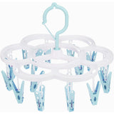 Uscator de Rufe Suspendat Vivimall, cu 16 Carlige, Rotire 360 Grade, Mateiral Plastic, Usor de Depozitat, Multifunctional, 26 x 21 cm, Albastru - vivimall.ro