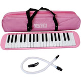 Muzicuta Melodica 32 Clape, Vivimall, din ABS, pentru Incepatori, 45 x 13 x 7 cm, Include Husa si Suflator, Roz - vivimall.ro