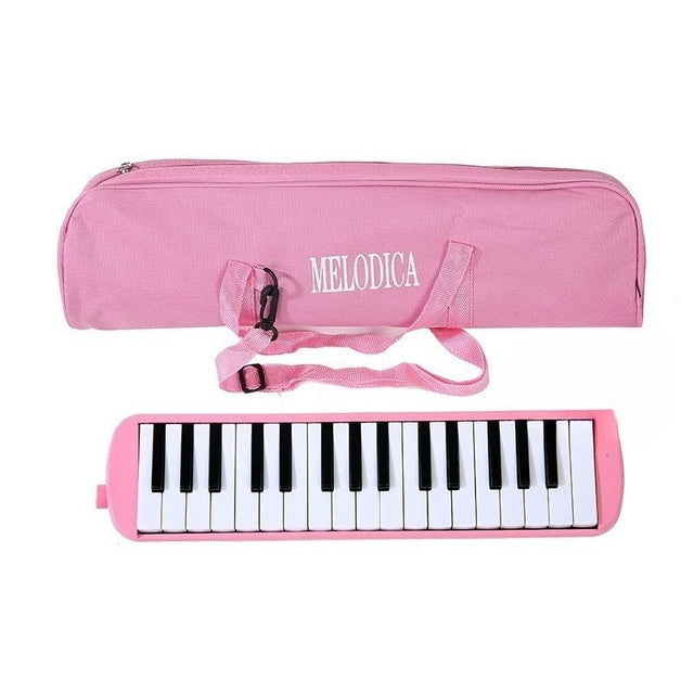 Muzicuta Melodica 32 Clape, Vivimall, din ABS, pentru Incepatori, 45 x 13 x 7 cm, Include Husa si Suflator, Roz - vivimall.ro