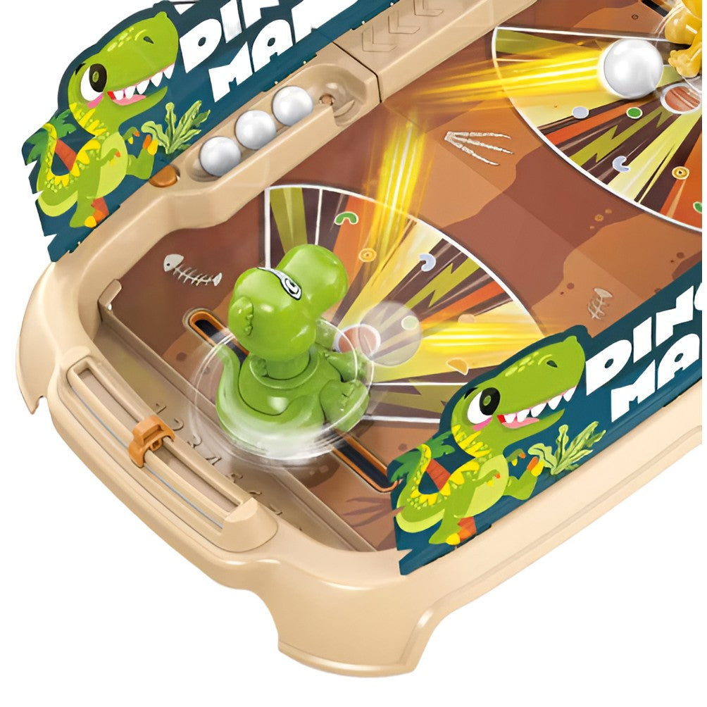 Joc de Masa Interactiv Dino Marbles pentru Copii, Vivimall, 4 Mingi, Tabela Scor, 40.7x27x14 cm, Maro - vivimall.ro