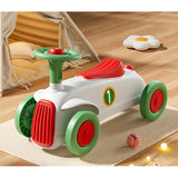 Masinuta Ride-On Vivimall, cu Sistem Anti-Rasturnare, Claxon pe Volan, 1-6 Ani, 60 x 28 x 34 cm, Alb-Verde - vivimall.ro