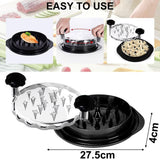 Tocator Manual pentru Carne, Flippy, cu Capac Transparent, Tocator de Pui Antiderapant, Manere Ergonomice, 25 x 25 x 5.5 cm, Negru - vivimall.ro