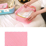 Set 6 Genți de Calatorie, Vivimall, pentru Depozitare, Impermeabile, Organizator, Multifuncționale, Design cu Plasa, Pliabile, Fermoar, Dimensiuni Diferite, Roz - vivimall.ro