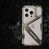 Husa de Protectie Armor Metal Compatibila cu iPhone 15 Pro Max, Vivimall, Antizgariere, Antisoc, Protectie Supraincalzire, Gri Metalizat - vivimall.ro