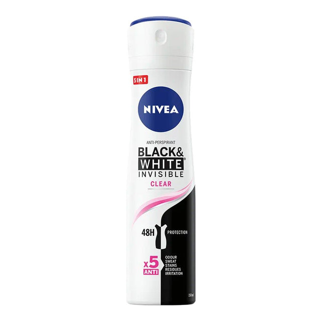 Antiperspirant Deo Spray, NIVEA, Invisible Clear , 150 ml - vivimall.ro