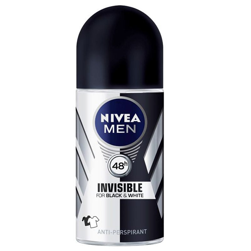 Antiperspirant Roll On, NIVEA, Black White Invisible Original, 50 ml - vivimall.ro