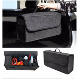 Organizator Portbagaj Auto Pliabil, Flippy, Cutie Depozitare Multifunctionala, Material Textil Non Woven, 50 x 17 x 24 cm, Gri - vivimall.ro