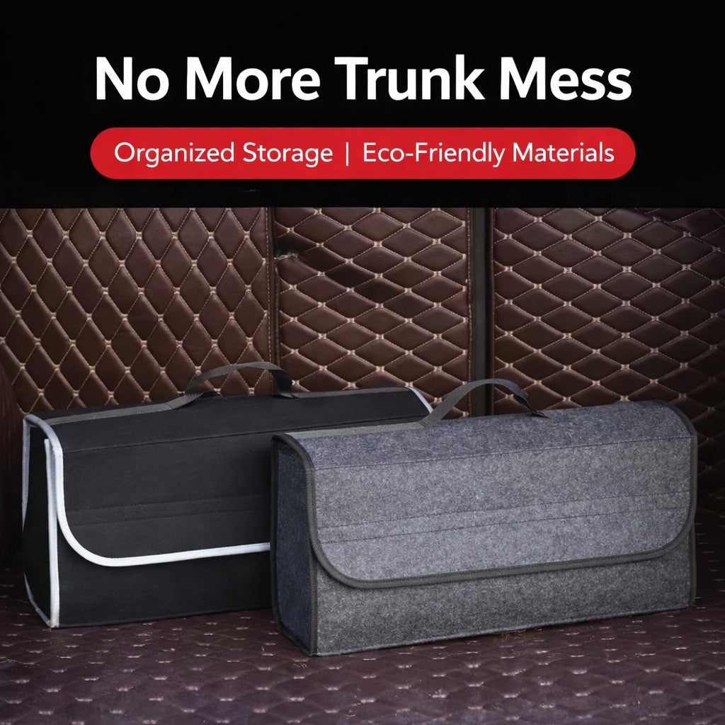 Organizator Portbagaj Auto Pliabil, Flippy, Cutie Depozitare Multifunctionala, Material Textil Non Woven, 50 x 17 x 24 cm, Negru - vivimall.ro