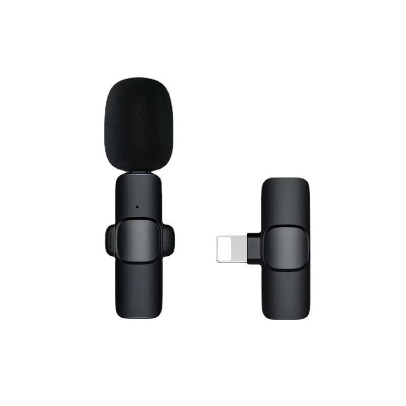 Microfon Lavaliera Wireless, Vivimall, 1 Microfon si 1 Receptor Tip Lightning, Autonomie 1-3h, Bluetooth 5.0, 70dB, Baterie 50 mAh, Negru - vivimall.ro