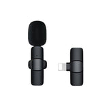 Microfon Lavaliera Wireless, Vivimall, 1 Microfon si 1 Receptor Tip Lightning, Autonomie 1-3h, Bluetooth 5.0, 70dB, Baterie 50 mAh, Negru - vivimall.ro