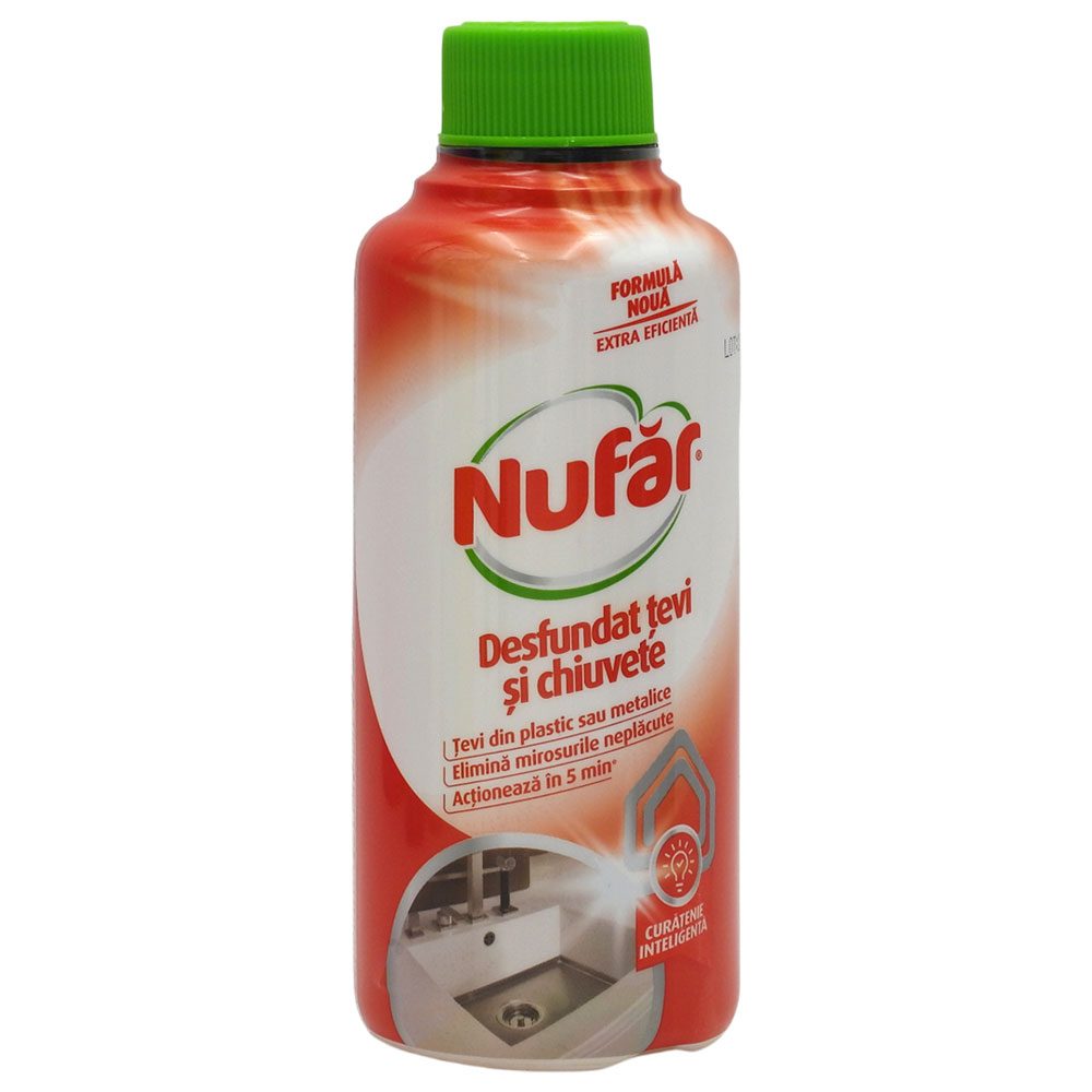 Solutie pentru Desfundat Tevi si Chiuvete, NUFAR, 56650, 375 ml - vivimall.ro