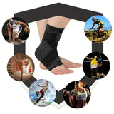 Orteza pentru Glezna, Vivimall, cu Benzi Elastice de Fixare, 24 x 10.5 cm, din Nailon, Negru/Verde - vivimall.ro