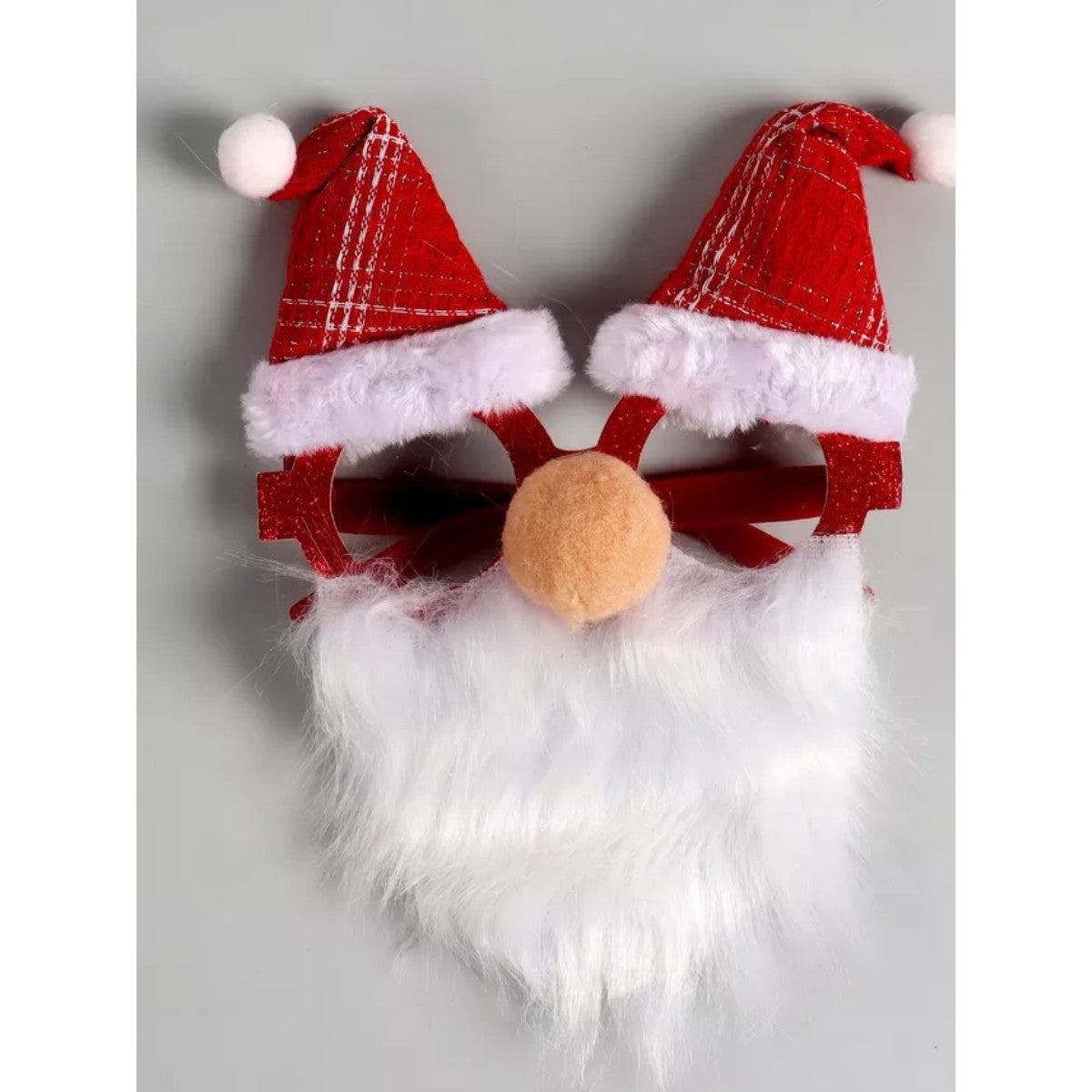 Ochelari de Craciun, Vivimall, cu Nas si Barba, Model Mos Craciun, 24x14cm, Rosu - vivimall.ro