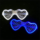 Ochelari de Petrecere cu LED, Vivimall, Model Inima, din Plastic, 3 Moduri de Iluminat, Marime Universala, Multicolor - vivimall.ro