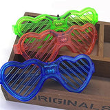 Ochelari de Petrecere cu LED, Vivimall, Model Inima, din Plastic, 3 Moduri de Iluminat, Marime Universala, Multicolor - vivimall.ro