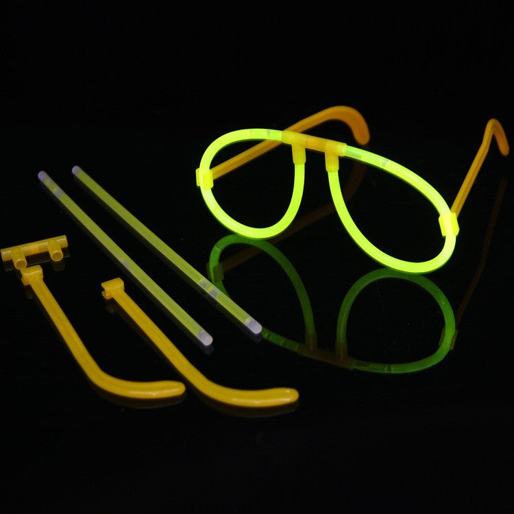 Ochelari Decorativi, Vivimall, din Plastic, Fluorescenti, Accesoriu Petrecere, Galben - vivimall.ro