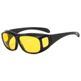 Ochelari pentru Viziune pe Timp de Noapte, Vivimall, Polarizati, pentru Condus, Ciclism, cu Posibilitatea Purtarii peste Ochelarii de Vedere, cu Lentila Galbena, pentru Protectie, Rama Neagra, Pc, 15x5 cm - vivimall.ro