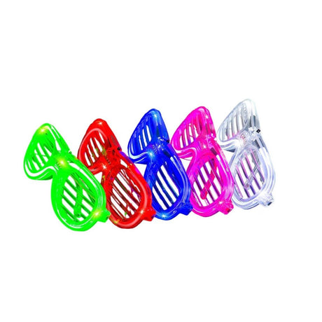Ochelari de Petrecere cu LED, Vivimall, Model Grilaj, din Plastic, 3 Moduri de Iluminat, Marime Universala, Multicolor - vivimall.ro