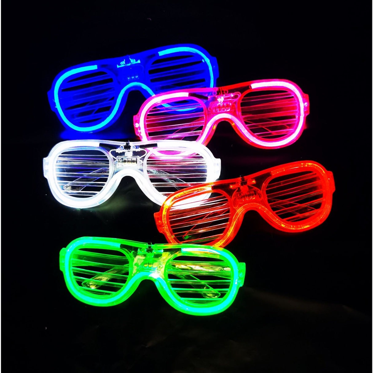 Ochelari de Petrecere cu LED, Vivimall, Model Grilaj, din Plastic, 3 Moduri de Iluminat, Marime Universala, Multicolor - vivimall.ro