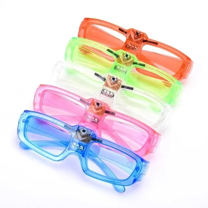 Ochelari de Petrecere cu LED, Vivimall, Model Neon, din Plastic, 3 Moduri de Iluminat, Marime Universala, Multicolor - vivimall.ro