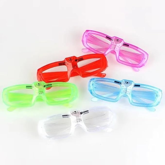 Ochelari de Petrecere cu LED, Vivimall, Model Neon, din Plastic, 3 Moduri de Iluminat, Marime Universala, Multicolor - vivimall.ro