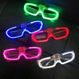 Ochelari de Petrecere cu LED, Vivimall, Model Neon, din Plastic, 3 Moduri de Iluminat, Marime Universala, Multicolor - vivimall.ro