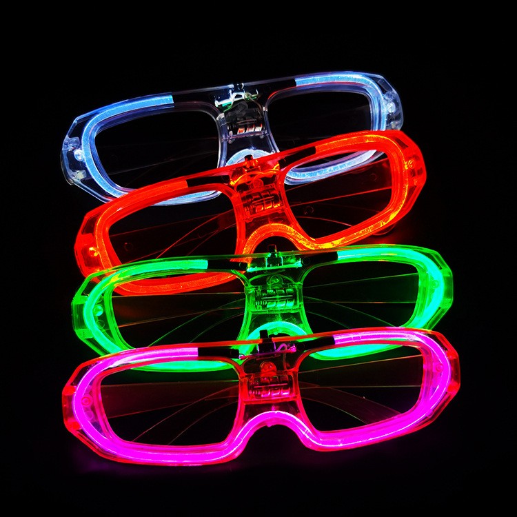 Ochelari de Petrecere cu LED, Vivimall, Model Neon, din Plastic, 3 Moduri de Iluminat, Marime Universala, Multicolor - vivimall.ro