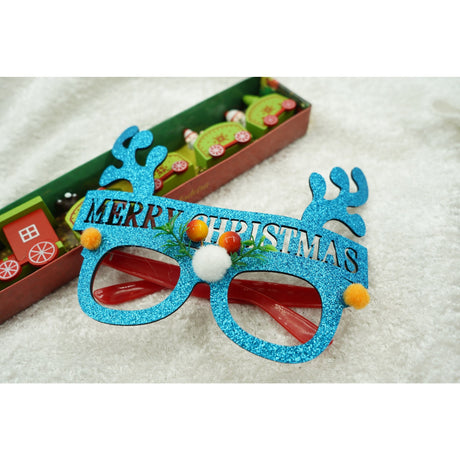 Ochelari petrecere de Craciun, Albastru, din Plastic si Poliester, Vivimall - vivimall.ro