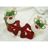 Ochelari petrecere de Craciun, forma  Stea cu Ren , Rosu, din Plastic si Poliester, Vivimall - vivimall.ro