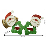 Ochelari petrecere de Craciun, tip Stea cu Mos Craciun, Verde, din Plastic si Poliester, Vivimall - vivimall.ro