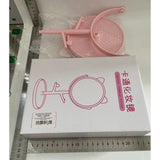 Oglina Cosmetica cu Picior, Vivimall, HD, Rotire 360 Grade, 15 cm Diametru, Suport Bijuterii Baza Rotunda + 2 Brate, Model cu Urechi, 31 x 14.5 x 15 cm, din Plastic, Roz/Alb - vivimall.ro