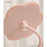 Oglinda De Machiaj Pentru Birou, Rotativa, Detasabila, Model De Floarea Soarelui, Suport Pentru Inele, Cu Depozitare, Roz - vivimall.ro