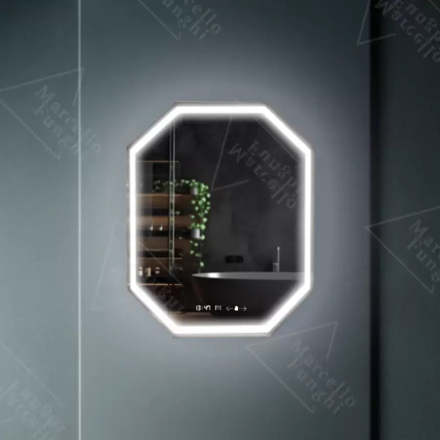 Oglinda Led Poligon, Ralya Senzor Motionglow Marcello, Sistem Dezaburire, Ceas & Termometru - vivimall.ro