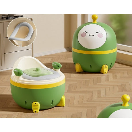 Olita 2in1, Vivimall, Model Ou, cu Reductor WC, din Plastic, cu Muzica si Lumini, 29 x 29 x 22 cm, Verde - vivimall.ro