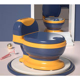 Olita Bebelusi, Vivimall, pentru Copii 1 - 8 Ani, Model Toaleta Adulti, Colac Moale PVC, Compartiment Detasabil, Cutie Depozitare Hartie, 34 x 32 x 19 cm, Albastru/Portocaliu - vivimall.ro