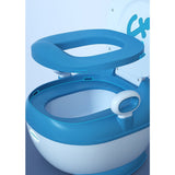 Olita pentru Copii, Vivimall, +1an, Portabila, Design cu Ancora, cu Capac, Model Prietenos, Non-Toxic, Compartiment Detasabil, cu Manere, cu 4 Picioare, Usor de Curatat, 46*33*32 cm, Albastru - vivimall.ro