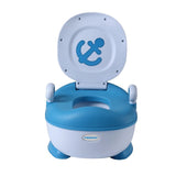 Olita pentru Copii, Vivimall, +1an, Portabila, Design cu Ancora, cu Capac, Model Prietenos, Non-Toxic, Compartiment Detasabil, cu Manere, cu 4 Picioare, Usor de Curatat, 46*33*32 cm, Albastru - vivimall.ro