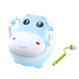 Olita Pentru Copii, +1An, Portabila, Design Vacuta Cu Capac, Model Prietenos, Non-Toxic, Cu Manere, Compartiment Detasabil, Perie Inclusa, Usor De Curatat - vivimall.ro