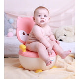 Olita pentru Copii, Vivimall, +6 luni, Compartiment Detasabil, cu Capac, Antiderapanta, din Plastic, Colac Moale, Model Animat Vulpe, cu Maner, 34.5 x 35 x 23 cm, Roz/Alb - vivimall.ro